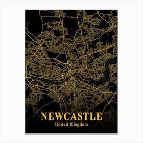 Newcastle Gold City Map 1 Canvas Print