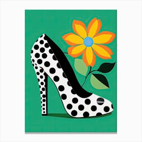 A Woman's Palette: Painting with Flowers and Shoes Canvas Print