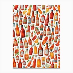 Spicy Sauce Collection for Food Enthusiasts Canvas Print