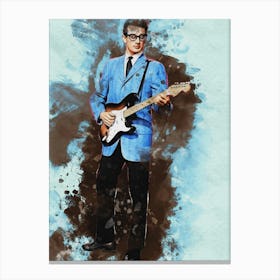 Smudge Of Portrait Buddy Holly Canvas Print