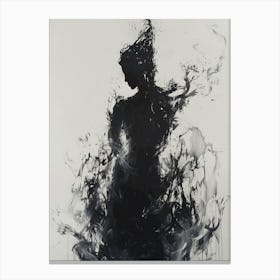 Black Smoke woman Canvas Print