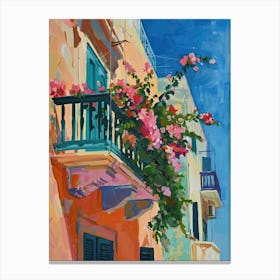 Balcony Painting In Sliema 1 Canvas Print