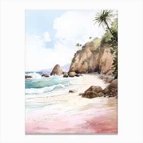 A Sketch Of Pfeiffer Beach, Big Sur California Usa 1 Canvas Print