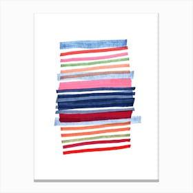 Abstract Navy Stripe Canvas Print
