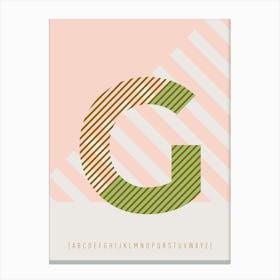 G Typeface Alphabet Canvas Print