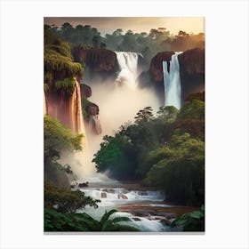 Iguazu Falls Of The South, Argentina Realistic Photograph (2) Canvas Print