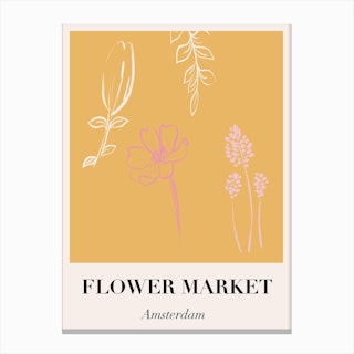 Amsterdam Flower Market Canvas Print