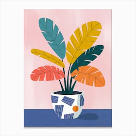 Tropical Plant In A Pot. Nature takes its time, yet everything falls into place effortlessly. Canvas Print