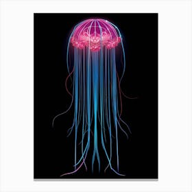 Comb Jellyfish Neon 6 Canvas Print