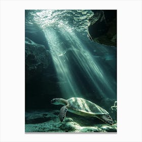 Sea Turtle Under The Sun. Generated AI. Art Print 1 Canvas Print