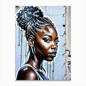 Graffiti Mural Of Beautiful Black Woman 308 Canvas Print