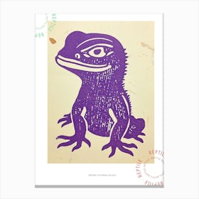 Lilac Grand Cayman Gecko Bold Block Poster Canvas Print