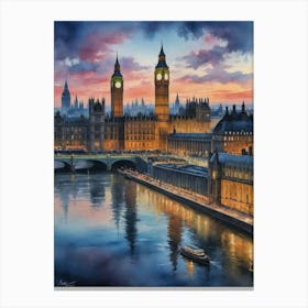 Big Ben At Dusk 1 Canvas Print