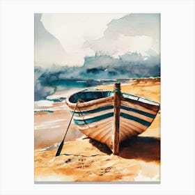 Boat On The Beach Canvas Print