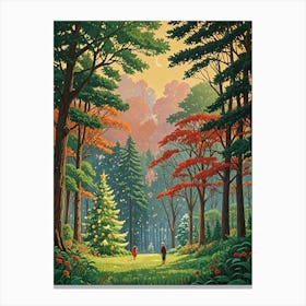 Christmas Tree In The Forest Canvas Print