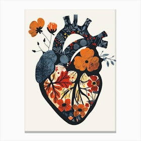 Heart With Flowers 6 Canvas Print