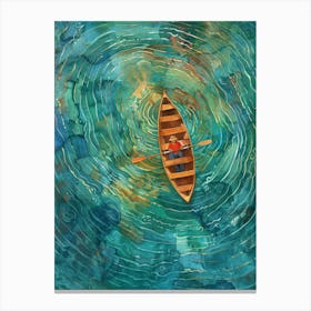 Man In A Boat 4 Canvas Print