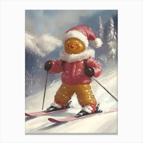 Gingerbread Skier 2 Canvas Print