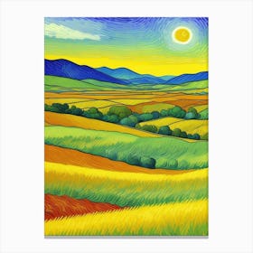 Valley of Light: Where Colors Breathe Landscape By Person Canvas Print