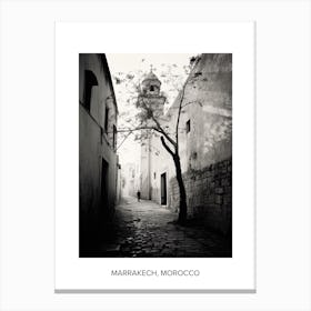 Poster Of Nazareth, Israel, Photography In Black And White 3 Canvas Print