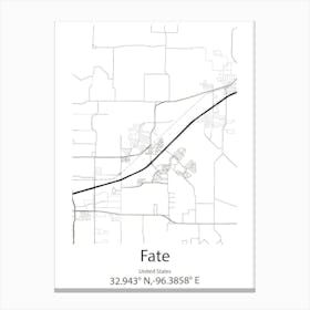 Fate,United States Minimalist Map 1 Canvas Print