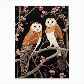 Art Nouveau Birds Poster Barn Owl 1 Canvas Print