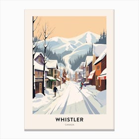 Vintage Winter Travel Poster Whistler Canada 3 Canvas Print