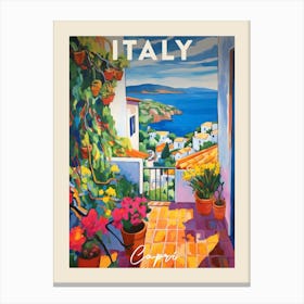 Capri Italy 3 Fauvist Painting  Travel Poster Canvas Print