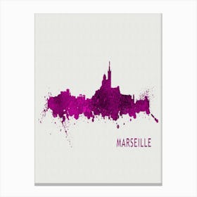 Marseille France City Purple Canvas Print