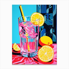 Pop Art Lemon Slice Cocktail 2 Canvas Print