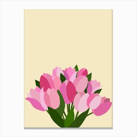 Fresh Tulips - Pastel Yellow And Pink Canvas Print