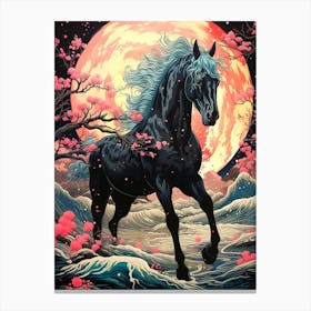 Horse In The Moonlight Canvas Print