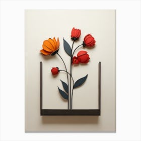 Flowers On A Shelf Canvas Print