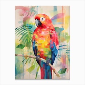 Bird Painting Collage Parrot 3 Canvas Print