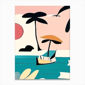 Moyo Island Indonesia Muted Pastel Tropical Destination Canvas Print