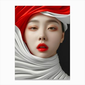Portrait Of A Young Asian Woman Canvas Print