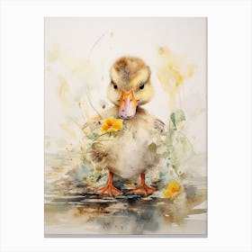 Duckling & The Daffodils Canvas Print
