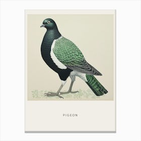 Ohara Koson Inspired Bird Painting Pigeon 1 Poster Canvas Print