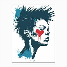 Girl With Heart Tattoo Canvas Print