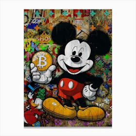 Pop Art Mickey Mouse Bitcoin Canvas Print