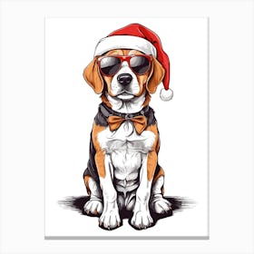 Christmas Beagle Dog Canvas Print