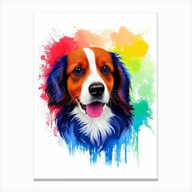 Nederlandse Kooikerhondje Rainbow Oil Painting dog Canvas Print