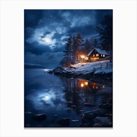 Night By The Lake Canvas Print