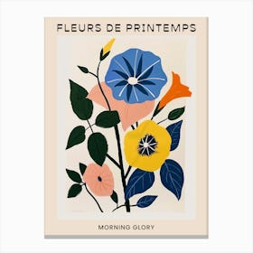 Spring Floral French Poster  Morning Glory 3 Canvas Print