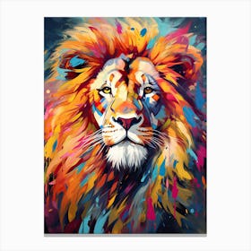 Lion Art Painting Abstract Art 1 Canvas Print