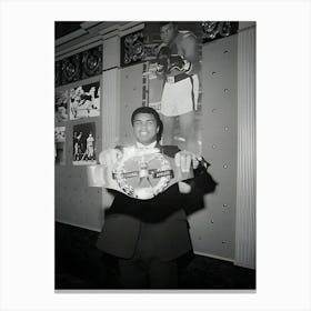 Muhamad Ali Holding An Award Canvas Print