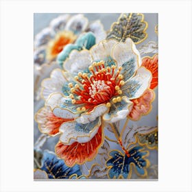 Embroidered Flowers 32 Canvas Print