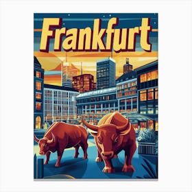 Aihrgdesign A 1970s Inspired Travel Poster For Frankfurt Canvas Print