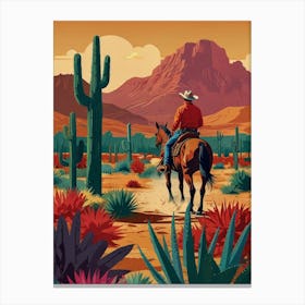 Cowboy In The Desert Canvas Print