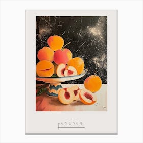 Art Deco Peaches Still Life Poster Canvas Print